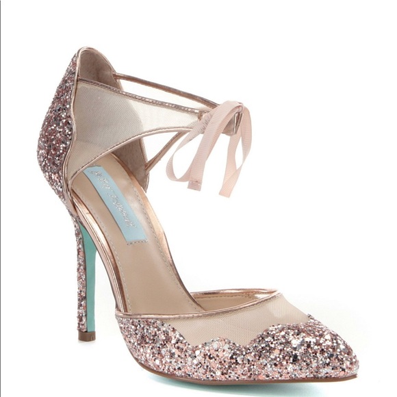 betsey johnson rose gold shoes
